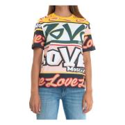 Love Moschino Texttryck Oversize T-shirt Yellow, Dam