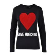 Love Moschino Vit T-shirt från Love Moschino Collection Black, Dam