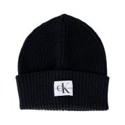 Calvin Klein Jeans Monogram Beanie - Damkollektion Black, Dam