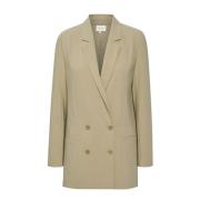 Gestuz Mångsidig Boxig Blazer Beige, Dam