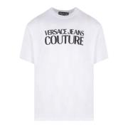 Versace Jeans Couture Ikoniskt Logotyp Bomullssweatshirt för Män White...