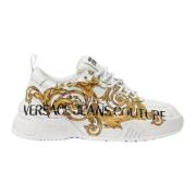 Versace Jeans Couture Vita platta sneakers - Avslappnad stil White, Da...