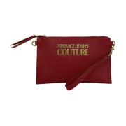 Versace Jeans Couture Röd Damclutch med Avtagbar Rem och Metalllogotyp...