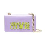 Versace Jeans Couture Lila Glänsande Axelväska för Kvinnor Pink, Dam