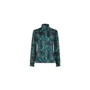 FABIENNE CHAPOT Flowy Turtleneck Top med Ballongärmar Green, Dam