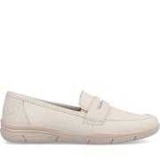 Rieker Beige Läderloafers Beige, Dam