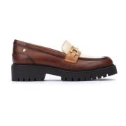 Pikolinos Studded Platform Loafers för kvinnor Brown, Dam