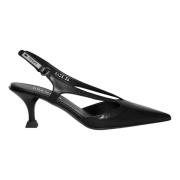 Premiata Snygga svarta läder slingback sandaler Black, Dam