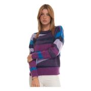 Suncoo Multifärgad Rundhalsad Pullover Purple, Dam