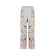 Etro Leather Trousers Blue, Dam