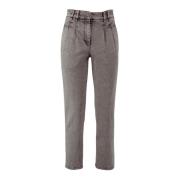 Brunello Cucinelli Gråa Byxor, Stilfull Design Gray, Dam