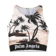 Palm Angels Beige Ss23 Damkläder med Metalliska Detaljer Beige, Dam