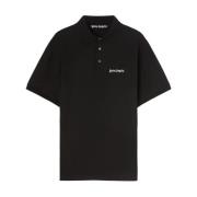 Palm Angels Svarta Spread Collar T-shirts och Polos Black, Herr