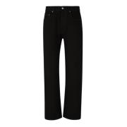 Palm Angels Svarta Slim Jeans i Bomull med Broderad Logotyp Black, Her...