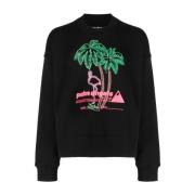 Palm Angels Bomullssweatshirt med Grafiskt Tryck Multicolor, Herr