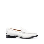 Tod's Vita läderpenny loafers White, Dam