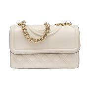 Tory Burch Small Fleming Convertible Axel Väska Beige, Dam