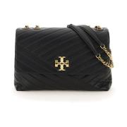 Tory Burch Chevron-quiltad axelväska Black, Dam