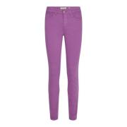 MOS MOSH Slim-Fit High-Waisted Colour Pant Byxor Purple, Dam