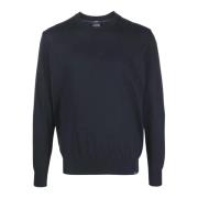 Paul & Shark Blå Bomulls Crewneck Tröja 23411575 Blue, Herr