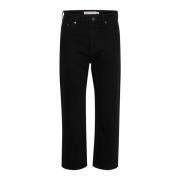 InWear Moderne Cropped Straight-Leg Jeans Black, Dam