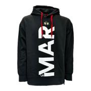 La Martina Svart Borstad Fleece Hoodie Black, Herr