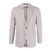 Tagliatore Formell Rutig Blazer i Elegant Rosa Multicolor, Herr