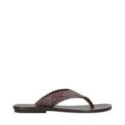 Tagliatore Bruna Läder Flip Flops för Män Brown, Herr