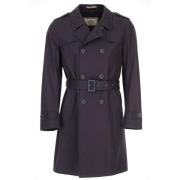 Herno Monogram Dubbelknäppt Trenchcoat Blue, Herr