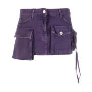 The Attico FAY 035 Lila Denimkjol Purple, Dam