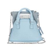 Maison Margiela Ljusbl? Pebbled Läder Crossbody Väska Blue, Unisex