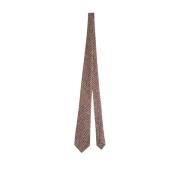 Kiton Sidenslips med vita prickar Brown, Herr