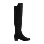 Stuart Weitzman Svarta Läder Over-Knee Stövlar Black, Dam