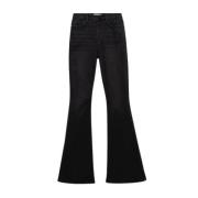 Frame Hög Midja Flare Jeans Black, Dam