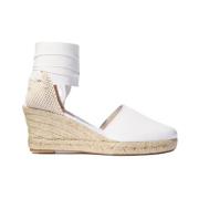 Scarosso Paloma Espadrilles - Handgjorda vita kalvskinnskilar White, D...