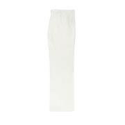 Brooks Brothers Linen Videska Byxor med Pressveck White, Dam