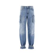 Ermanno Scervino Cargo Pocket Loose-fit Jeans Blue, Dam