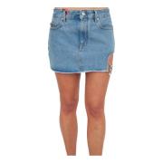 Gcds Denim Skirts Blue, Dam