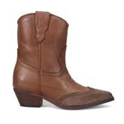 Zoe Nadine Western Läder Ankelboots Brown, Dam