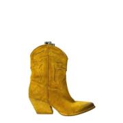 Elena Iachi Citron Suede Texano Cowboy Stövlar Yellow, Dam