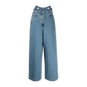 Ambush Wide-Leg Jeans Blå Blue, Dam