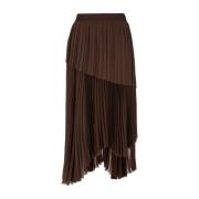 Fabiana Filippi Flowing Veckad Maxi Kjol Brown, Dam