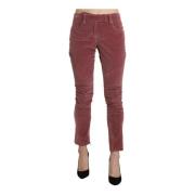 Ermanno Scervino Red Mid Waist Skinny Cotton Pants Red, Dam