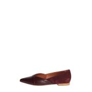 Malone Souliers Bordeaux Läder- och Mockaballerina Red, Dam