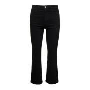 Icon Denim Flared Jeans Black, Dam