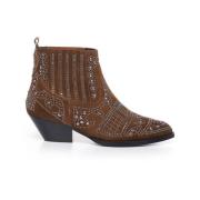 Bibi Lou Suede Texan Boots med Metallnitar Brown, Dam