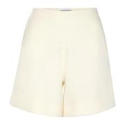 MVP wardrobe Flared High-Waisted Shorts med Fickor White, Dam