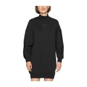 Calvin Klein Logo Trim Mockeck Klänning Black, Dam