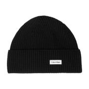 Calvin Klein Svart Patch Beanie Black, Herr