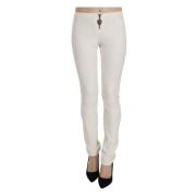 Just Cavalli White Mid Waist Skinny Dress Trousers Pants White, Dam